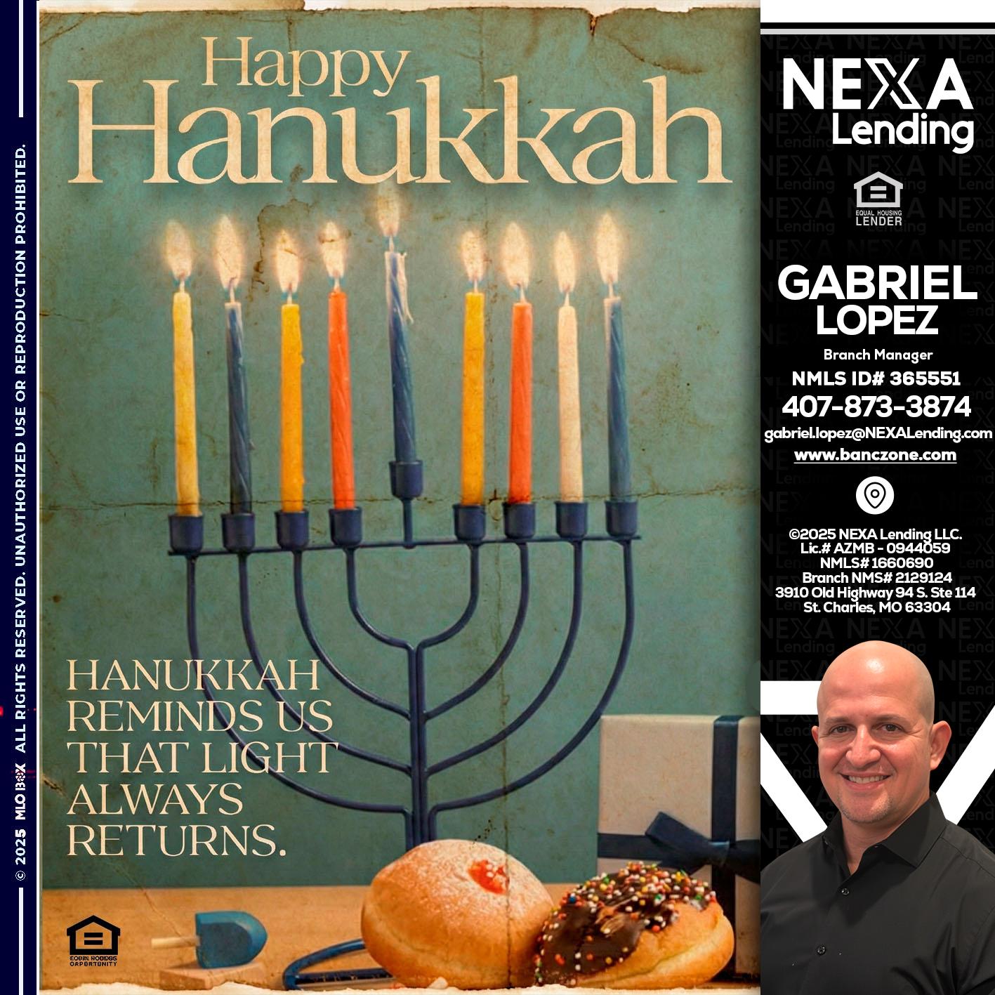 HAPPY HANUKKAH - Gabriel Lopez -Branch Manager