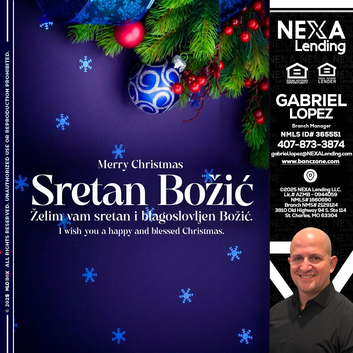 Sretan Božić - Gabriel Lopez -Branch Manager