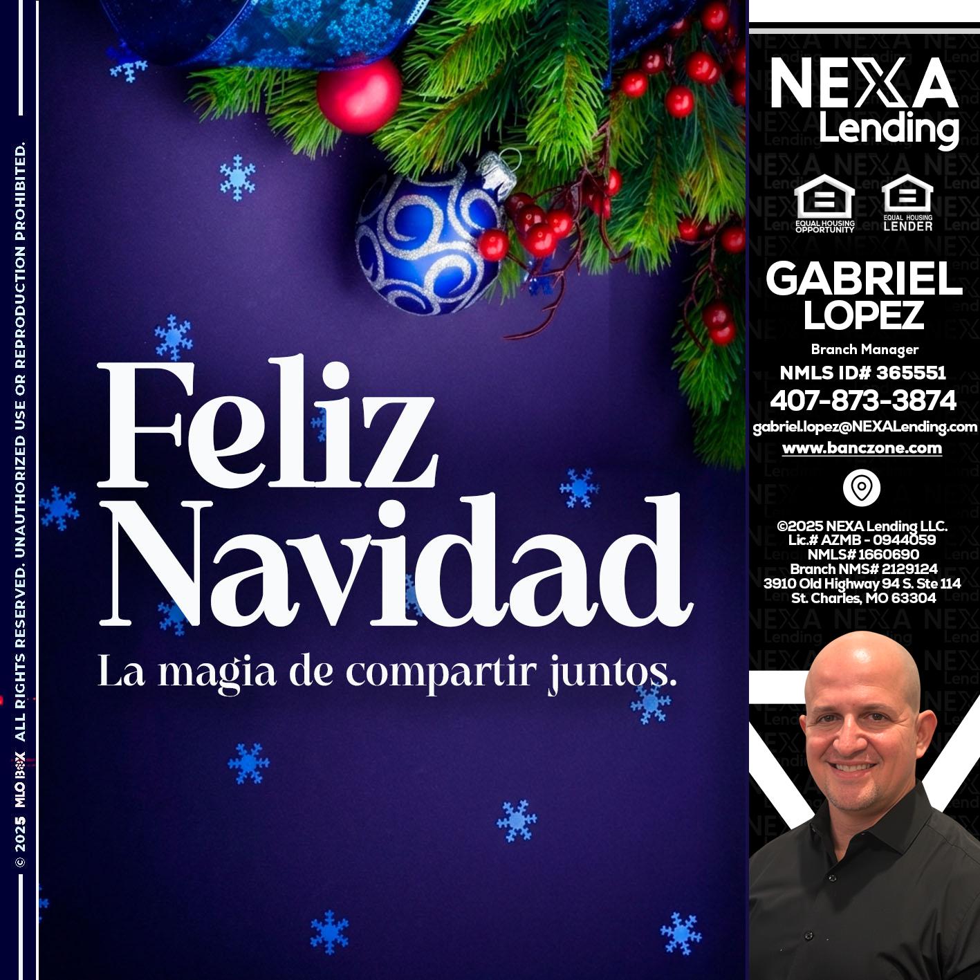 FELIZ NAVIDAD - Gabriel Lopez -Branch Manager