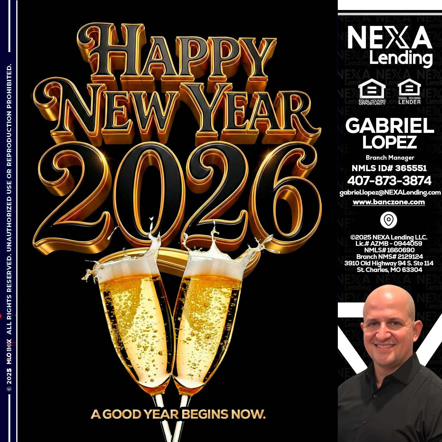 happy new year 2026 - Gabriel Lopez -Branch Manager