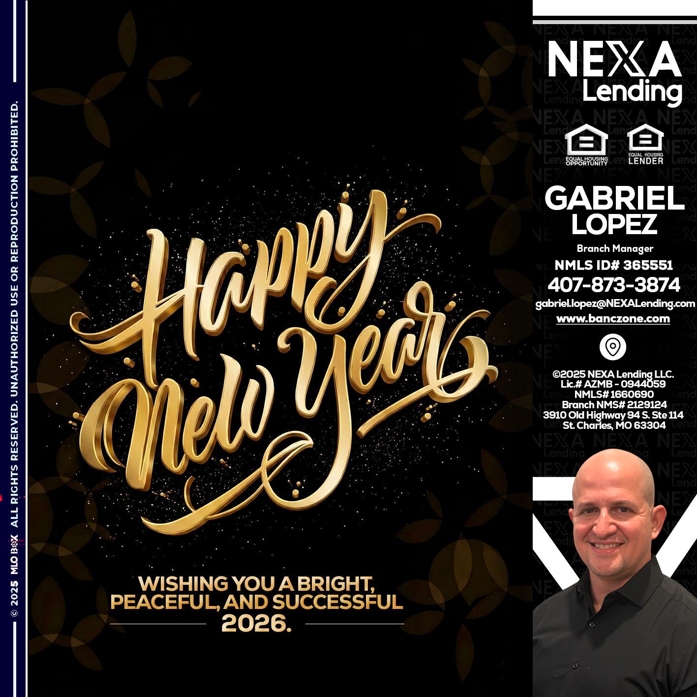 HAPPY NEW YEAR - Gabriel Lopez -Branch Manager