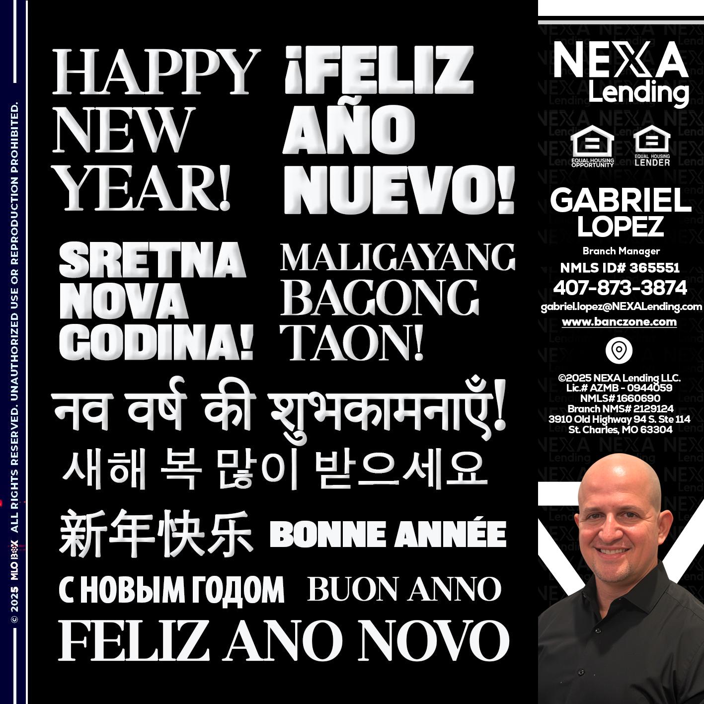 HAPPY NEW YEAR - Gabriel Lopez -Branch Manager