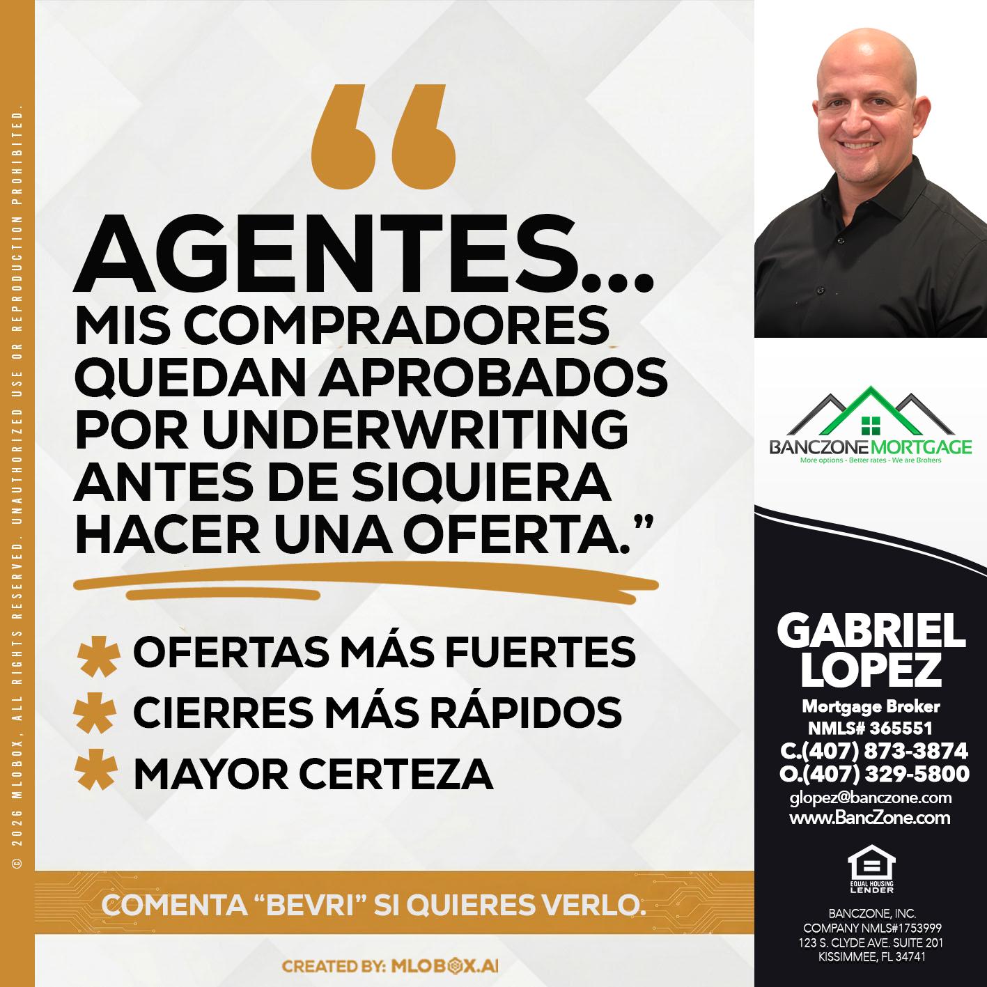 AGENTES - Gabriel Lopez -Mortgage Broker