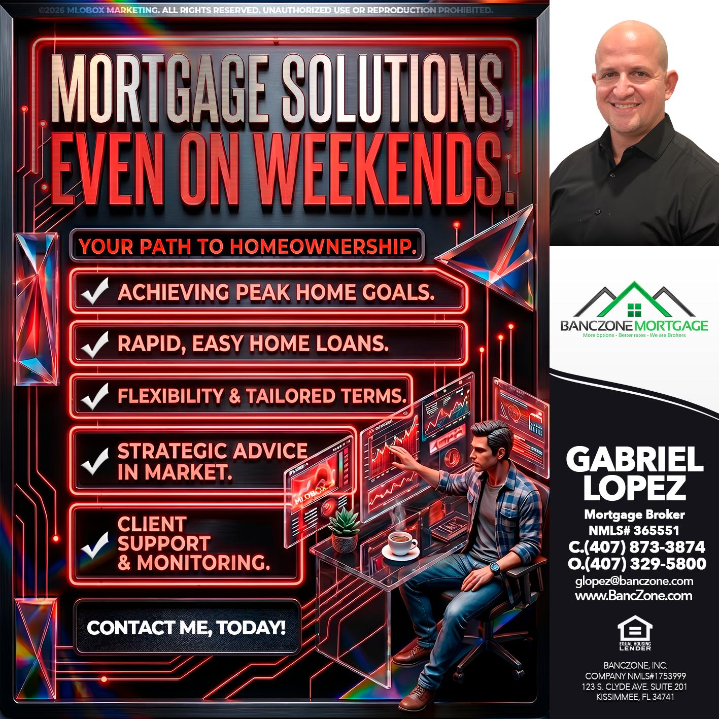 WEEKEND SOLUTIONS - Gabriel Lopez -Mortgage Broker